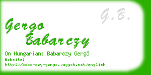 gergo babarczy business card